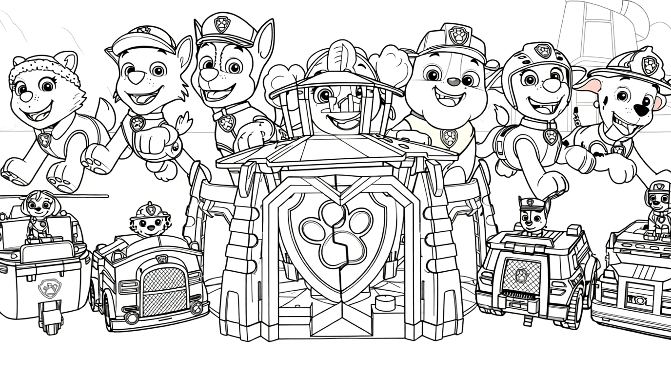 paw patrol coloring page - adult coloring books