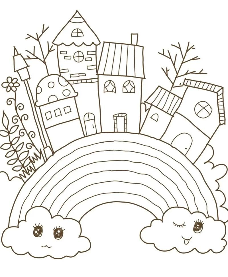 rainbow coloring pages - coloring pages printable