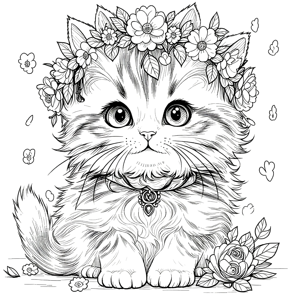 coloring page cat - cute coloring pages