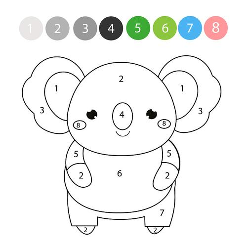 color by number pages to print - kids coloring pages