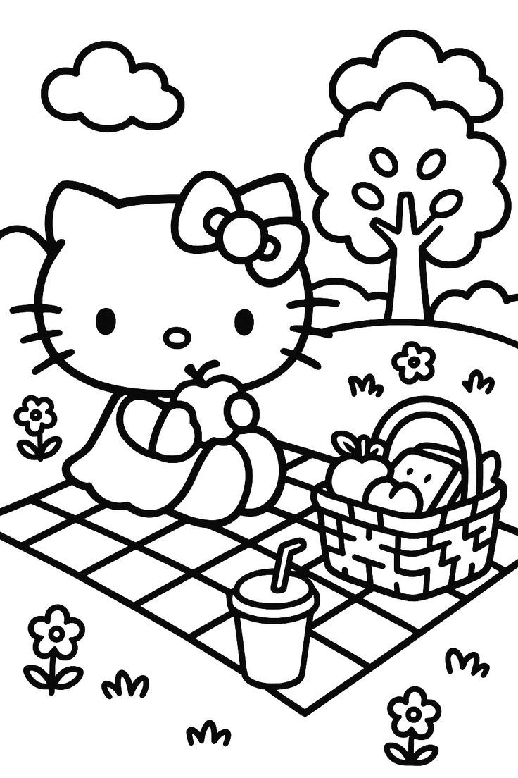 hello kitty coloring pages printable - cute coloring pages