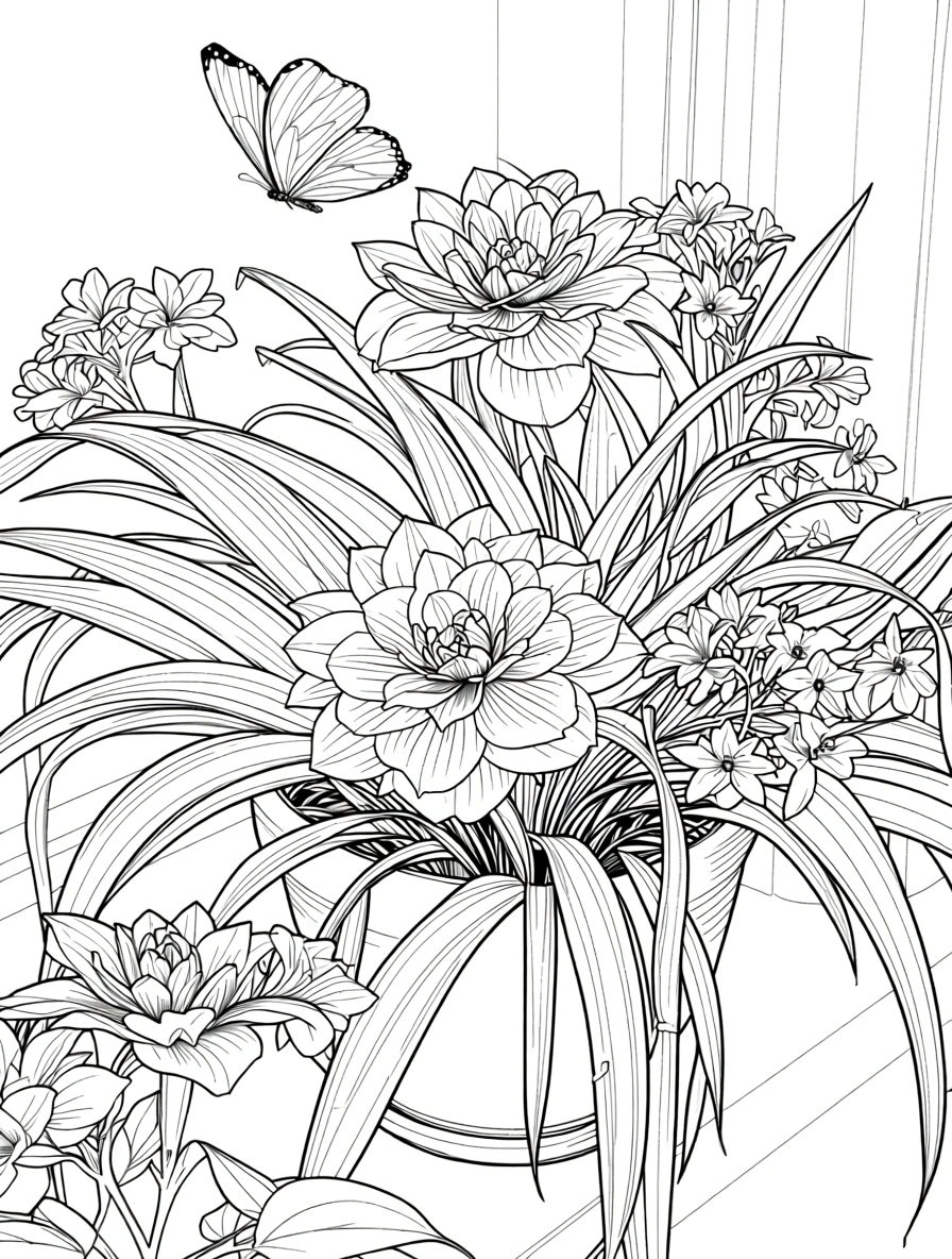 free flower coloring pages - adult coloring books